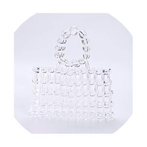 2432 Beaded Clear Acrylic Handbag Messenger Transparent Bags for Wedding